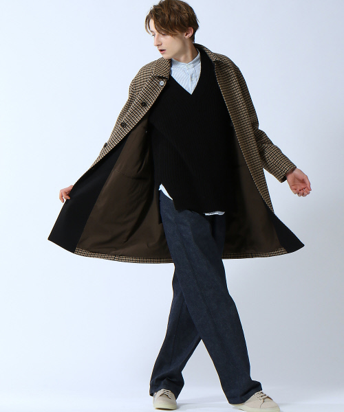 ABAHOUSE（アバハウス）の「ガンクラブチェックステンカラーコート（ステンカラーコート・メンズ・ベージュ・48/46/44）」の7枚目の写真