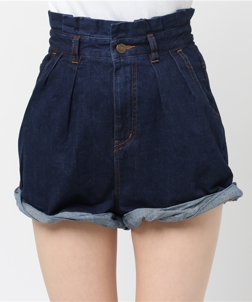 Heather（ヘザー）の「ハイウエストタックデニムショートパンツ 766304（デニムパンツ・レディース・ブルー系その他/ケミカルウォッシュ・SMALL/MEDIUM）」の6枚目の写真