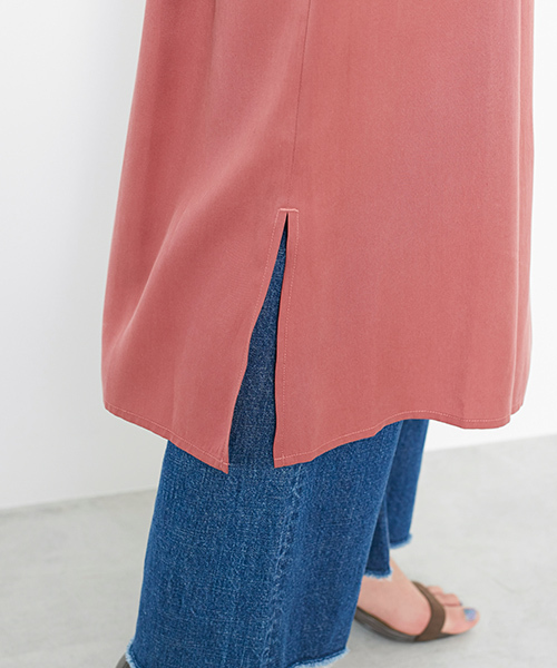 N.（N. Natural Beauty Basic）（エヌエヌナチュラルビューティーベーシック）の「シャツガウンワンピース（シャツワンピース・レディース・ネイビー/カーキ/レッド・MEDIUM）」の11枚目の写真