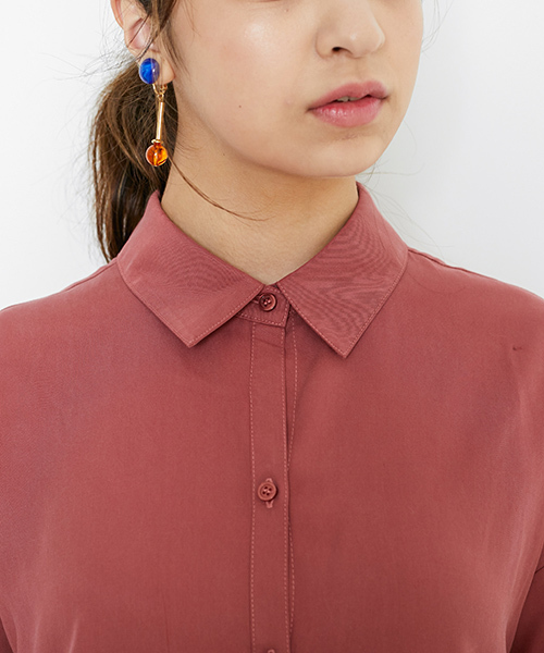 N.（N. Natural Beauty Basic）（エヌエヌナチュラルビューティーベーシック）の「シャツガウンワンピース（シャツワンピース・レディース・ネイビー/カーキ/レッド・MEDIUM）」の13枚目の写真