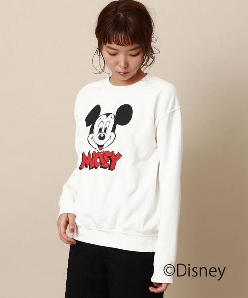 GOOD SPEED（グッドスピード）の「【WEB限定】Good Speed MICKEY裏毛プルオーバー〈グッドスピード〉（Tシャツ/カットソー・レディース・グレー/オフホワイト・FREE）」の2枚目の写真