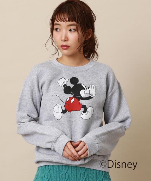 GOOD SPEED（グッドスピード）の「【WEB限定】Good Speed MICKEY裏毛プルオーバー〈グッドスピード〉（Tシャツ/カットソー・レディース・グレー/オフホワイト・FREE）」の4枚目の写真