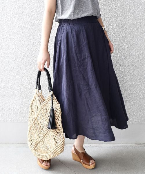 liflattie ships（リフラティ シップス）の「liflattie ships:リネンヘムスカート◇（スカート・レディース・ベージュ/バイオレット/オレンジ/グリーン・SMALL/MEDIUM）」の8枚目の写真