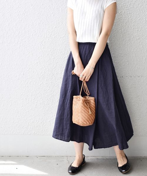 liflattie ships（リフラティ シップス）の「liflattie ships:リネンヘムスカート◇（スカート・レディース・ベージュ/バイオレット/オレンジ/グリーン・SMALL/MEDIUM）」の20枚目の写真