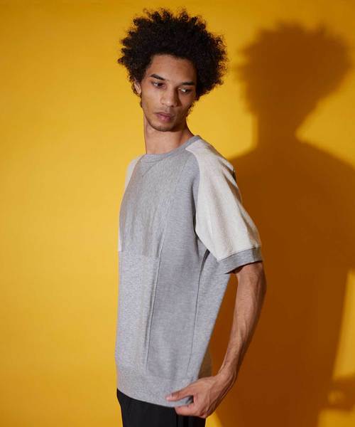 UNITED TOKYO(ユナイテッドトウキョウ)の「パッチワークスウェットTEE(Tシャツ/カットソー・メンズ・ブラック/グレー・1/2/3)」の5枚目の写真