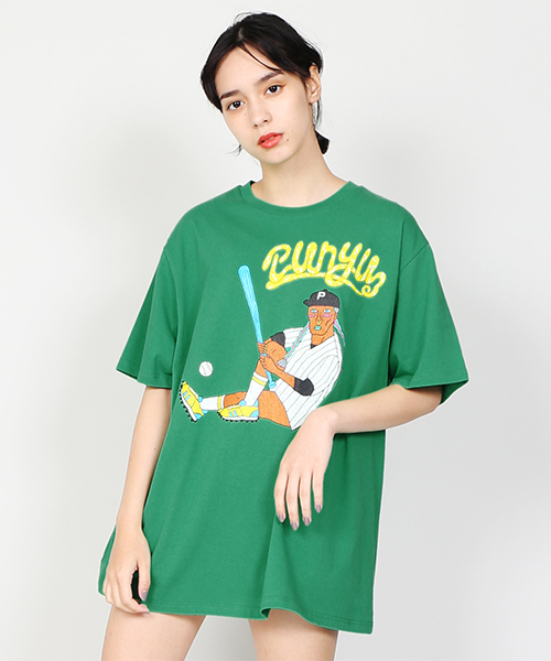 PUNYUS（プニュズ）の「ベースボールTシャツ（Tシャツ/カットソー・レディース・ホワイト/グリーン/オレンジ・4/3）」の3枚目の写真