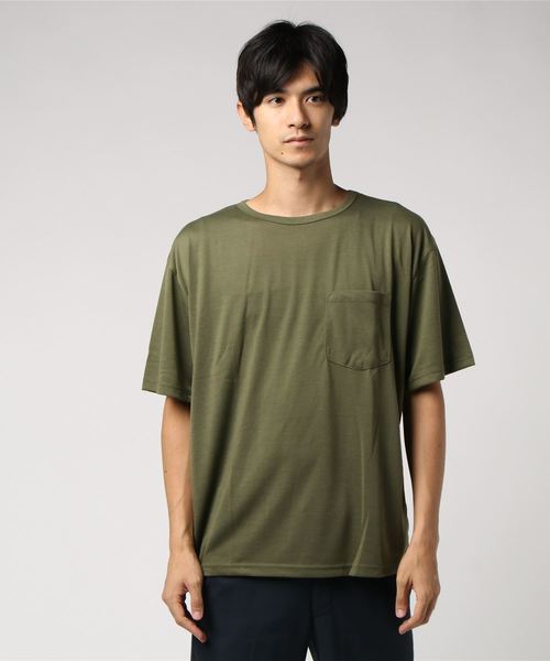 MinoriTY(マイノリティ)の「メンズ半袖クルーネック機能素材ビッグシルエットTシャツ(Tシャツ/カットソー・メンズ・ホワイト/ブラック/グレー/ラベンダー/ベージュ/カーキ/ネイビー/パープル・M/L/LL)」の9枚目の写真