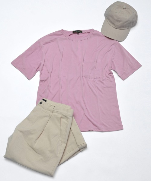 MinoriTY(マイノリティ)の「メンズ半袖クルーネック機能素材ビッグシルエットTシャツ(Tシャツ/カットソー・メンズ・ホワイト/ブラック/グレー/ラベンダー/ベージュ/カーキ/ネイビー/パープル・M/L/LL)」の8枚目の写真