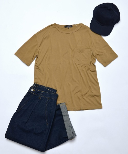 MinoriTY(マイノリティ)の「メンズ半袖クルーネック機能素材ビッグシルエットTシャツ(Tシャツ/カットソー・メンズ・ホワイト/ブラック/グレー/ラベンダー/ベージュ/カーキ/ネイビー/パープル・M/L/LL)」の4枚目の写真