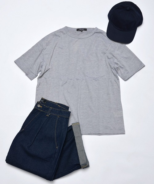 MinoriTY(マイノリティ)の「メンズ半袖クルーネック機能素材ビッグシルエットTシャツ(Tシャツ/カットソー・メンズ・ホワイト/ブラック/グレー/ラベンダー/ベージュ/カーキ/ネイビー/パープル・M/L/LL)」の1枚目の写真
