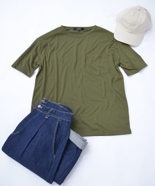 MinoriTY(マイノリティ)の「メンズ半袖クルーネック機能素材ビッグシルエットTシャツ(Tシャツ/カットソー・メンズ・ホワイト/ブラック/グレー/ラベンダー/ベージュ/カーキ/ネイビー/パープル・M/L/LL)」の5枚目の写真