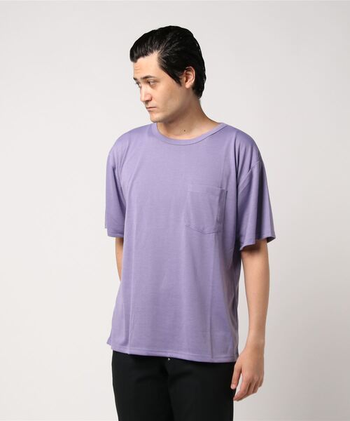 MinoriTY(マイノリティ)の「メンズ半袖クルーネック機能素材ビッグシルエットTシャツ(Tシャツ/カットソー・メンズ・ホワイト/ブラック/グレー/ラベンダー/ベージュ/カーキ/ネイビー/パープル・M/L/LL)」の17枚目の写真