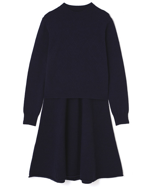 JILL STUART(ジルスチュアート)の「◆ポーラ セットアップニットワンピース(ニット/セーター・レディース・ベージュ/ネイビー・2/0)」の11枚目の写真