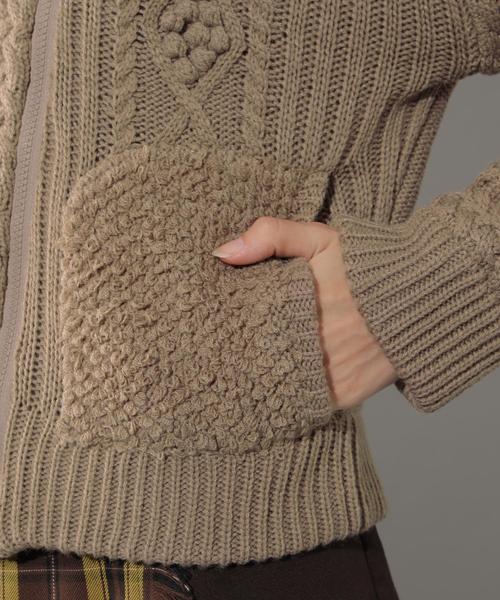 PAGEBOY（ページボーイ）の「ケーブルライダース（ライダースジャケット・レディース・ブラウン/オフホワイト・FREE）」の16枚目の写真