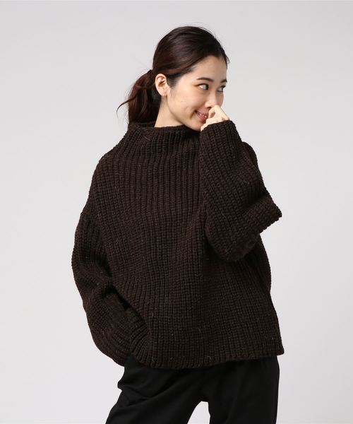 Kerrywoollenmills（ケリーウーレンミルズ）の「2018【Kerry Woollen Mills / ケリーウーレンミルズ】HC Bottle Neck（ニット/セーター・レディース・スミクロ/グレー/ブラウン/ナチュラル/キャメル・34）」の4枚目の写真