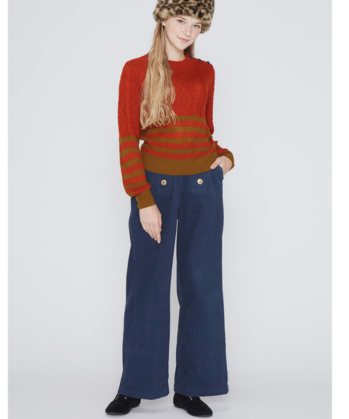 シロップ.(シロップ.)の「いつでもマリン!細コーデュロイパンツ(その他パンツ・レディース・ネイビー・SMALL/MEDIUM/LARGE/X-LARGE/XX-LARGE)」の3枚目の写真