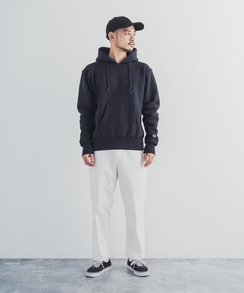 Champion(チャンピオン)の「Champion チャンピオン Reverse Weave フーディー プルオーバーパーカー C5-U101(パーカー・メンズ・グレー/オートミール/ブラック/ネイビー/アーミー/ホワイト・M/L/XL)」の9枚目の写真