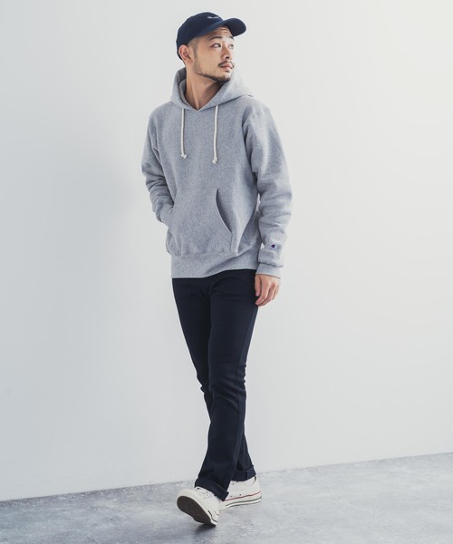 Champion(チャンピオン)の「Champion チャンピオン Reverse Weave フーディー プルオーバーパーカー C5-U101(パーカー・メンズ・グレー/オートミール/ブラック/ネイビー/アーミー/ホワイト・M/L/XL)」の14枚目の写真