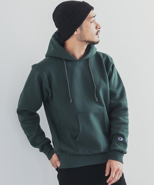 Champion(チャンピオン)の「Champion チャンピオン Reverse Weave フーディー プルオーバーパーカー C5-U101(パーカー・メンズ・グレー/オートミール/ブラック/ネイビー/アーミー/ホワイト・M/L/XL)」の18枚目の写真