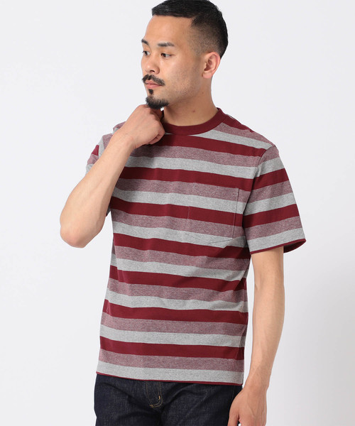BEAMS PLUS / グラデーション ボーダー ポケット Tシャツ BEAMS PLUS / グラデーション ボーダー ポケット Tシャツ