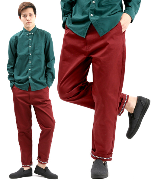 WEGO（ウィゴー）の「WEGO/ウエポントラウザー（チノパンツ・メンズ・ブラック/グレイッシュベージュ/レッド系その他・SMALL/LARGE/MEDIUM）」の3枚目の写真