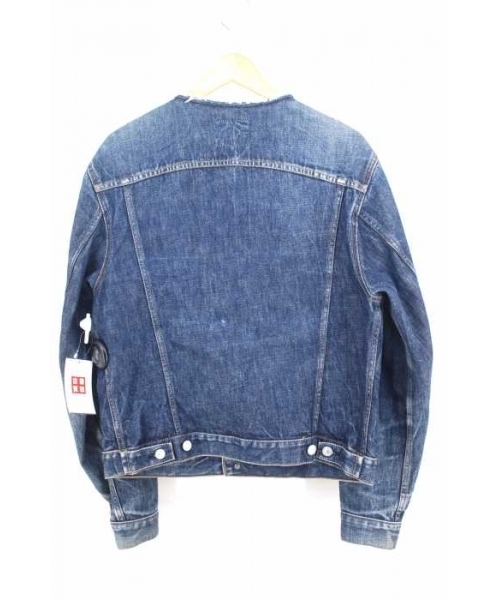 ※一時お値下げ　HELMUT LANG ノーカラー　ジャケット ブランド古着】90s 初期 本人期 ノーカラーデニムジャケット