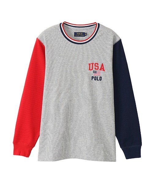 POLO RALPH LAUREN SLEEPWEAR�i�|�������t���[�����X���[�v�E�F�A�j�́u�yPOLO RALPH LAUREN�zUSA ���� ���b�t�� �N���[�l�b�N�i���̑��g�b�v�X�j�v�b�w�U�[�O���[