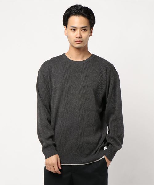 CRAFT STANDARD BOUTIQUE（クラフトスタンダードブティック）の「【ウォッシャブル対応】針抜きリブニットプルオーバー＊（ニット/セーター・メンズ・ネイビー/ホワイト系その他/グレー系その他2・LL/M/L）」の3枚目の写真