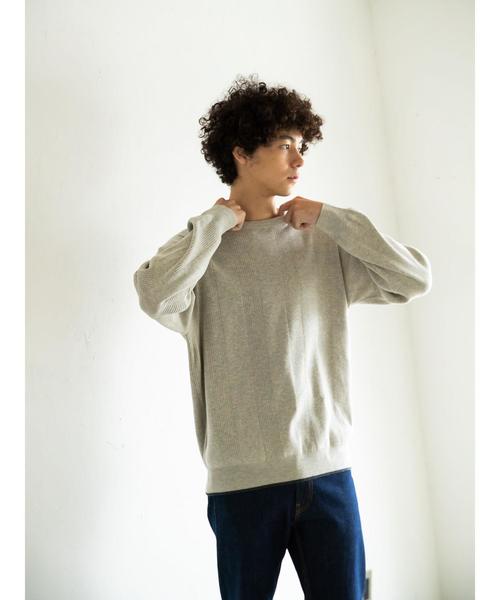 CRAFT STANDARD BOUTIQUE（クラフトスタンダードブティック）の「【ウォッシャブル対応】針抜きリブニットプルオーバー＊（ニット/セーター・メンズ・ネイビー/ホワイト系その他/グレー系その他2・LL/M/L）」の4枚目の写真