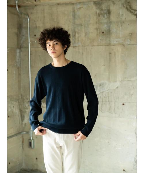 CRAFT STANDARD BOUTIQUE（クラフトスタンダードブティック）の「【ウォッシャブル対応】針抜きリブニットプルオーバー＊（ニット/セーター・メンズ・ネイビー/ホワイト系その他/グレー系その他2・LL/M/L）」の6枚目の写真