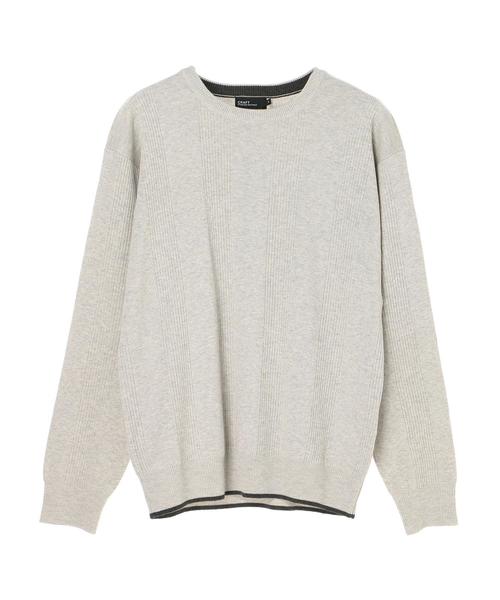 CRAFT STANDARD BOUTIQUE（クラフトスタンダードブティック）の「【ウォッシャブル対応】針抜きリブニットプルオーバー＊（ニット/セーター・メンズ・ネイビー/ホワイト系その他/グレー系その他2・LL/M/L）」の9枚目の写真