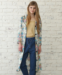 mystic | 植物プリントシャツワンピース(ワンピース)