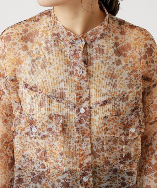 mystic（ミスティック）の「フラワーオーガンジーブラウス（シャツ/ブラウス・レディース・ブラウン/ブルー・FREE）」の8枚目の写真