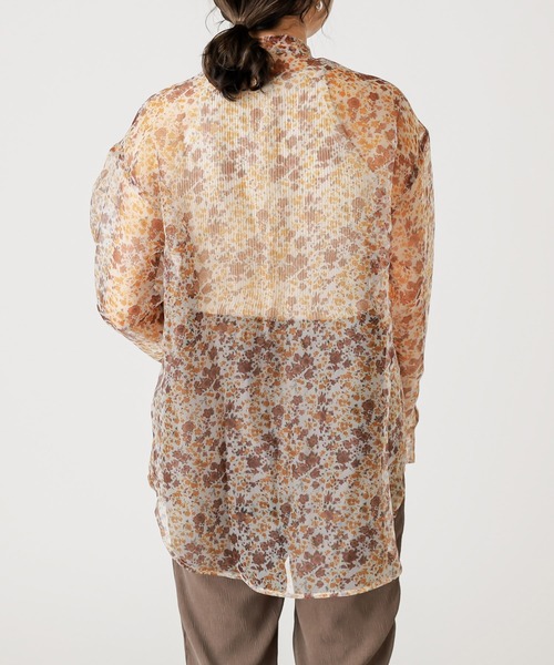 mystic（ミスティック）の「フラワーオーガンジーブラウス（シャツ/ブラウス・レディース・ブラウン/ブルー・FREE）」の7枚目の写真