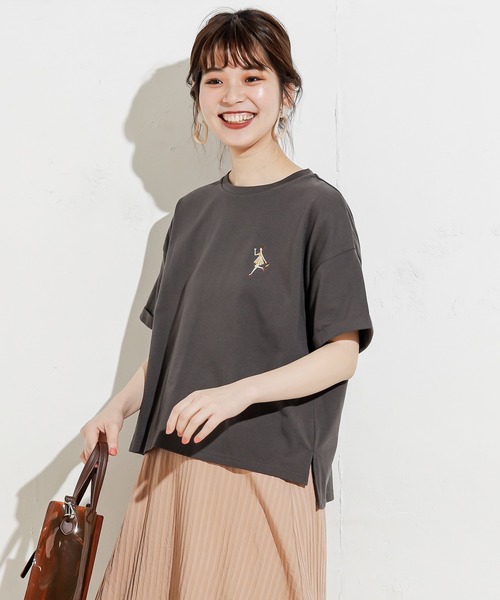 natural couture（ナチュラルクチュール）の「女の子の1日刺繍Tシャツ（Tシャツ/カットソー・レディース・オフホワイト/ミント/ナチュラル/スミクロ・FREE）」の10枚目の写真