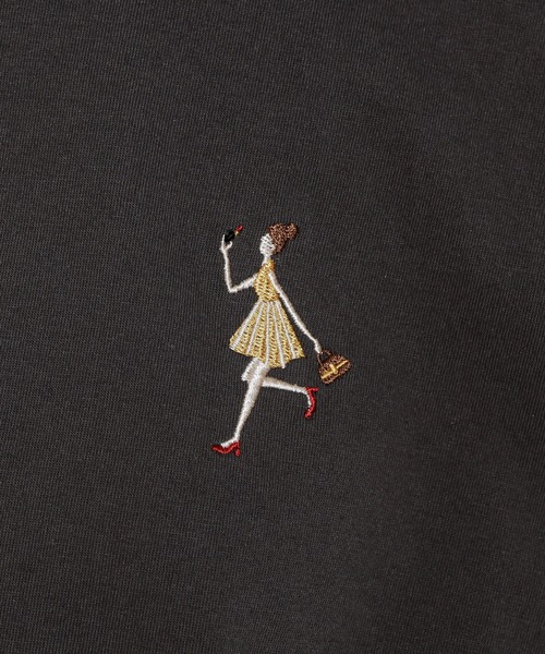 natural couture（ナチュラルクチュール）の「女の子の1日刺繍Tシャツ（Tシャツ/カットソー・レディース・オフホワイト/ミント/ナチュラル/スミクロ・FREE）」の12枚目の写真