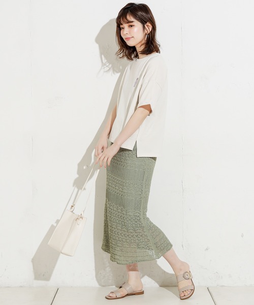 natural couture（ナチュラルクチュール）の「女の子の1日刺繍Tシャツ（Tシャツ/カットソー・レディース・オフホワイト/ミント/ナチュラル/スミクロ・FREE）」の13枚目の写真