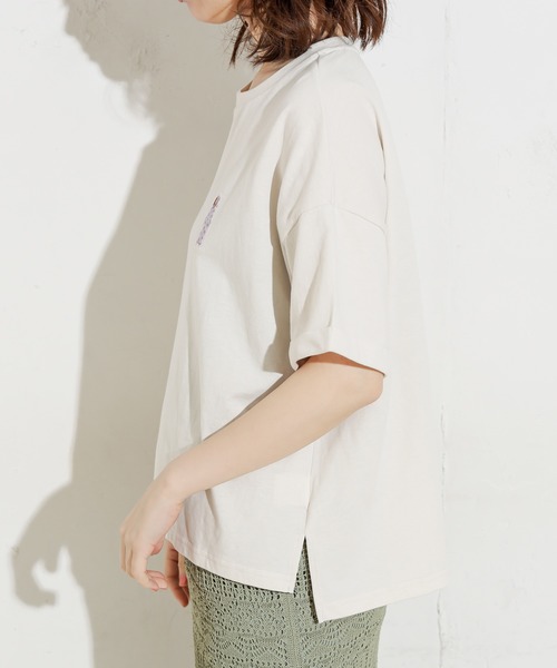 natural couture（ナチュラルクチュール）の「女の子の1日刺繍Tシャツ（Tシャツ/カットソー・レディース・オフホワイト/ミント/ナチュラル/スミクロ・FREE）」の22枚目の写真