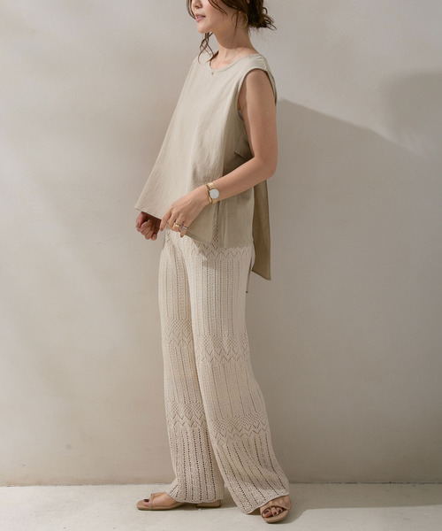 rectangle（レクタングル）の「バックリボンノースリトップス（その他トップス・レディース・ブラック/ベージュ/カーキ・FREE）」の4枚目の写真