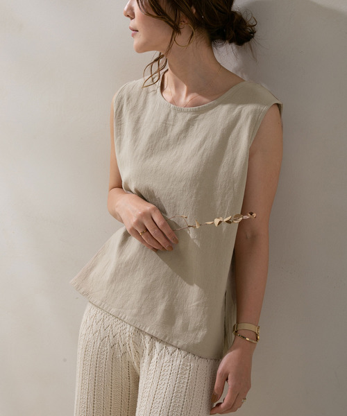 rectangle（レクタングル）の「バックリボンノースリトップス（その他トップス・レディース・ブラック/ベージュ/カーキ・FREE）」の5枚目の写真