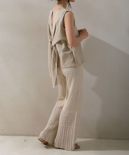 rectangle（レクタングル）の「バックリボンノースリトップス（その他トップス・レディース・ブラック/ベージュ/カーキ・FREE）」の6枚目の写真