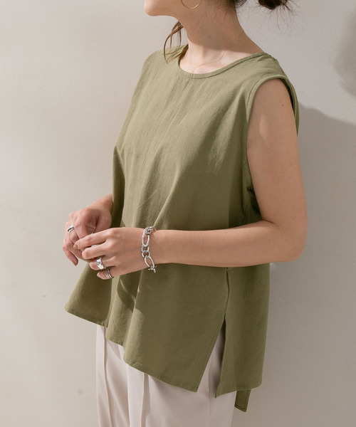 rectangle（レクタングル）の「バックリボンノースリトップス（その他トップス・レディース・ブラック/ベージュ/カーキ・FREE）」の7枚目の写真