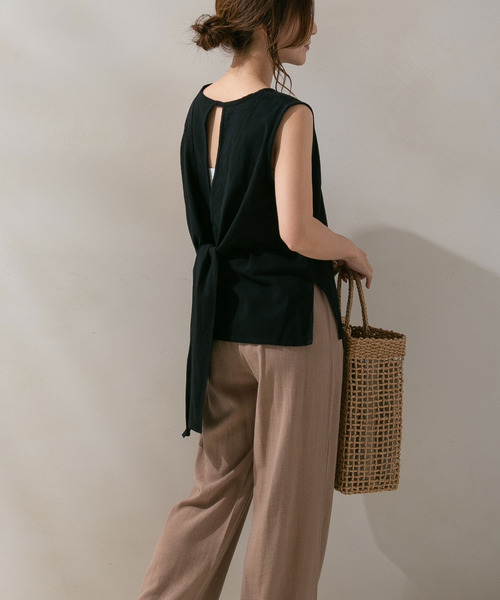 rectangle（レクタングル）の「バックリボンノースリトップス（その他トップス・レディース・ブラック/ベージュ/カーキ・FREE）」の11枚目の写真