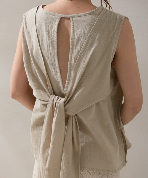 rectangle（レクタングル）の「バックリボンノースリトップス（その他トップス・レディース・ブラック/ベージュ/カーキ・FREE）」の16枚目の写真