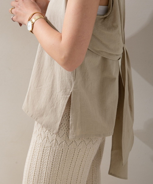 rectangle（レクタングル）の「バックリボンノースリトップス（その他トップス・レディース・ブラック/ベージュ/カーキ・FREE）」の17枚目の写真