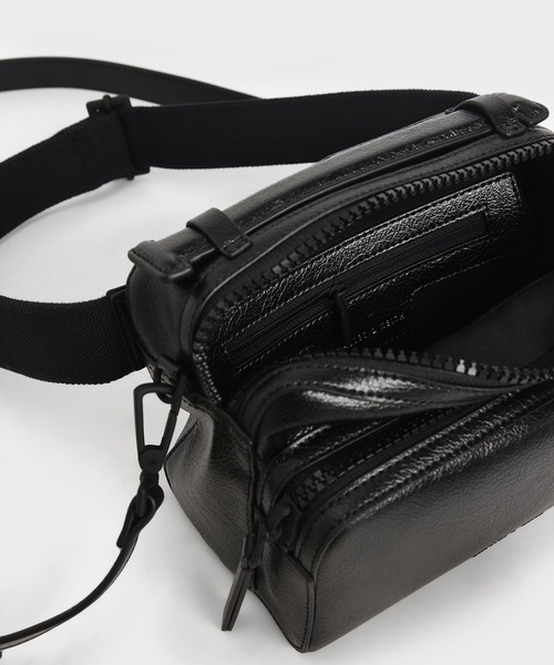 CHARLES & KEITH（チャールズ & キース）の「ダブルジップバッグ / Double Zip Bag（ショルダーバッグ・レディース・レッド系その他/ブラック/ホワイト/ブルー系その他3・S）」の12枚目の写真