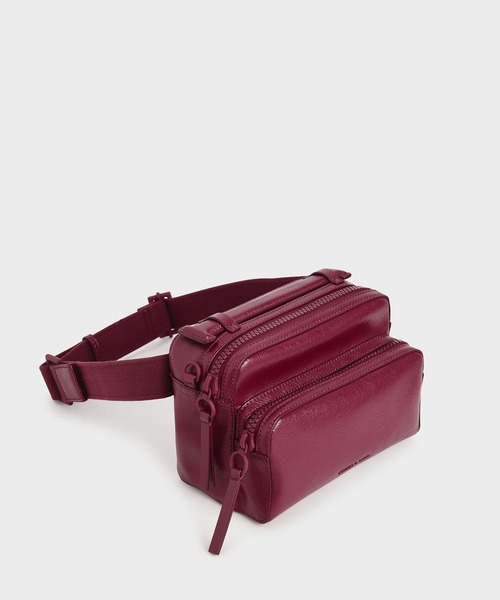 CHARLES & KEITH（チャールズ & キース）の「ダブルジップバッグ / Double Zip Bag（ショルダーバッグ・レディース・レッド系その他/ブラック/ホワイト/ブルー系その他3・S）」の17枚目の写真