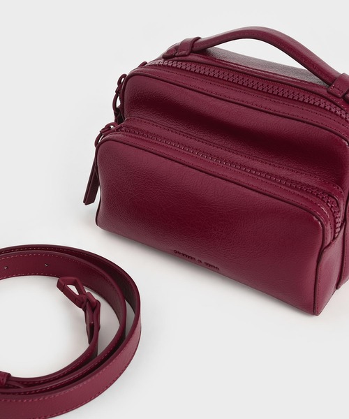CHARLES & KEITH（チャールズ & キース）の「ダブルジップバッグ / Double Zip Bag（ショルダーバッグ・レディース・レッド系その他/ブラック/ホワイト/ブルー系その他3・S）」の18枚目の写真