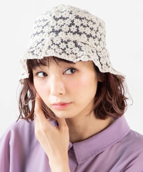 WEGO（ウィゴー）の「WEGO/レースバケットハット（ハット・レディース・ホワイト系その他/ホワイト/ブラック・FREE）」の7枚目の写真