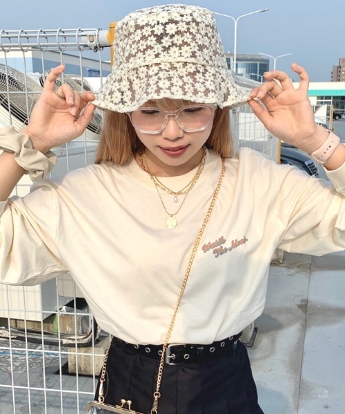 WEGO（ウィゴー）の「WEGO/レースバケットハット（ハット・レディース・ホワイト系その他/ホワイト/ブラック・FREE）」の5枚目の写真